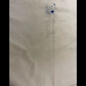 “PEACOCK” P H Glass Swizzle Stick Stirrer NEW